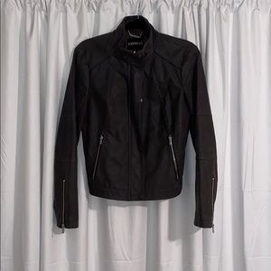 Express Gray Moto Jacket with Silver Hardware